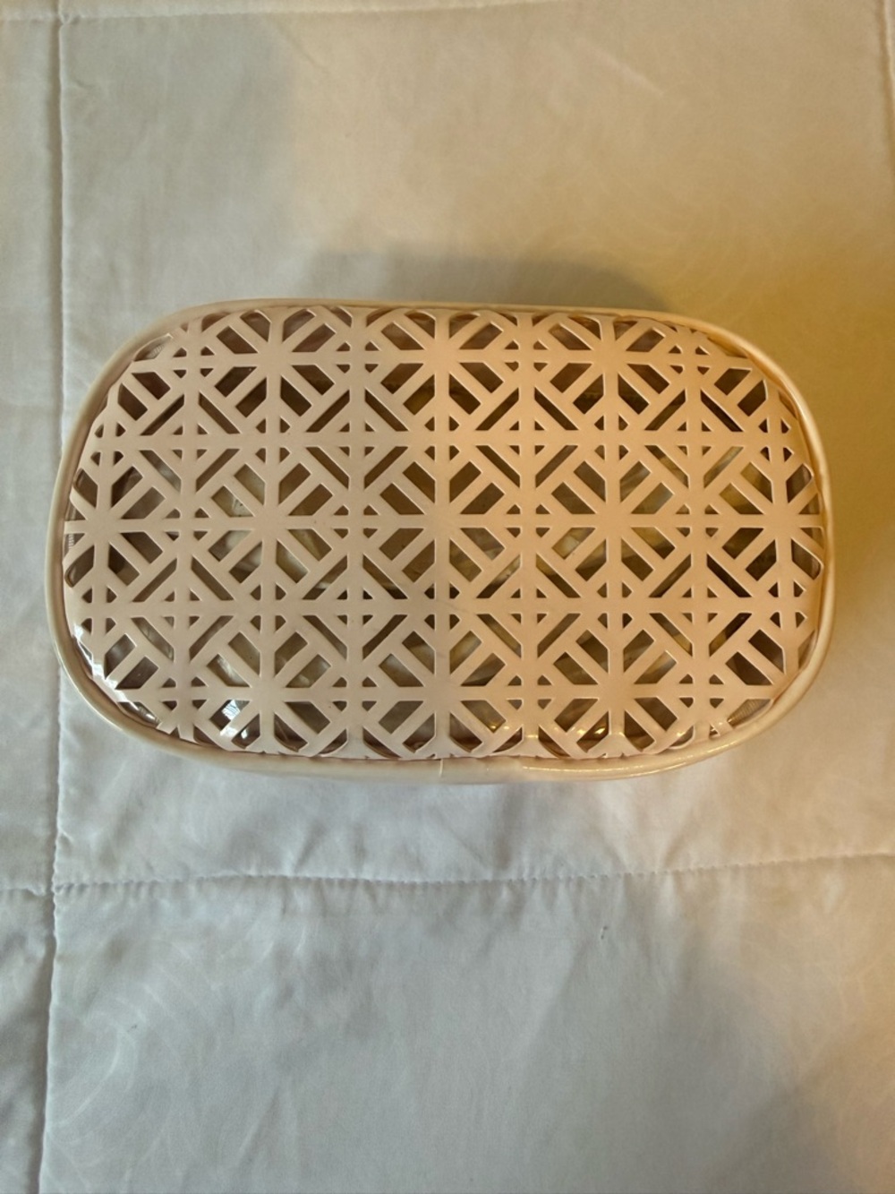 Tory Burch Pale Pink Cutout Cosmetic Case